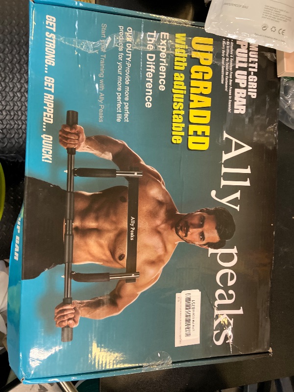 Photo 1 of Ally Peaks Pull Up Bar for Doorway,Multiple Levels Width Adjustable Pull Up Bar Accurately Match Wide and Narrow doorframe,Indoor Chin-Up Bar Workout Bar,USA Original Patent
