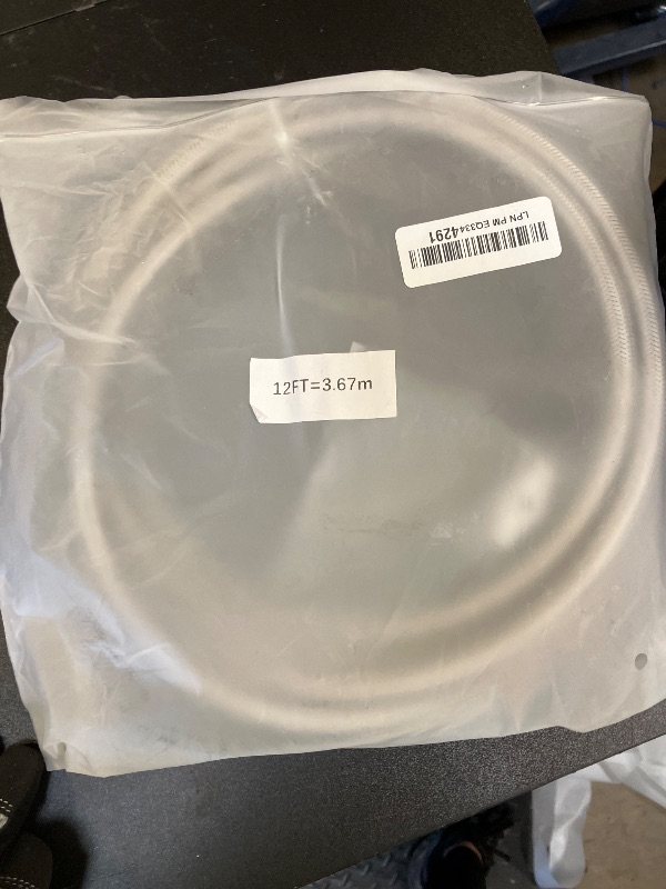 Photo 1 of Refrigerator Ice Maker Water Line Kit - 12' Braided Stainless Steel Fridge Water Line with 1/4" Compression Fittings Pex Tubing Core and Water Splitter