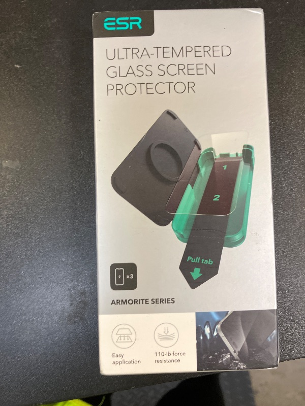 Photo 1 of ESR 3 Pack 9H+ Glass for iPhone 17/iPhone 16 Pro Screen Protector, [Military-Grade Shatterproof], with AR Anti-Reflective Technology, Armorite Ultra-Tough Tempered Glass with Ultra Fit Tray