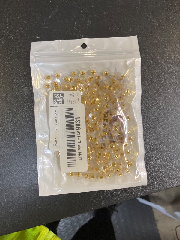 Photo 1 of 200 Pcs Earring Backs for Droopy Ears Backs Replacements Earring Backs for Heavy Bullet Clutch(Gold)