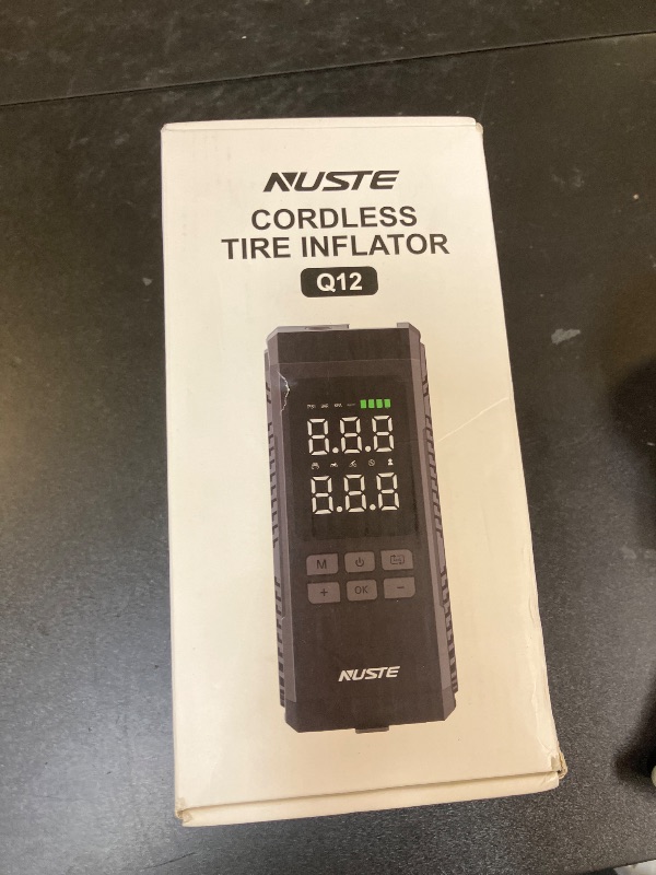 Photo 1 of NUSTE Tire Inflator Portable Air Compressor, Air Pump for Car Tires with Digital Pressure Gauge, 150PSI Rechargeable Battery, LED Light, Cordless Bike Tire Pump for Car, Motorcycle, Bicycle