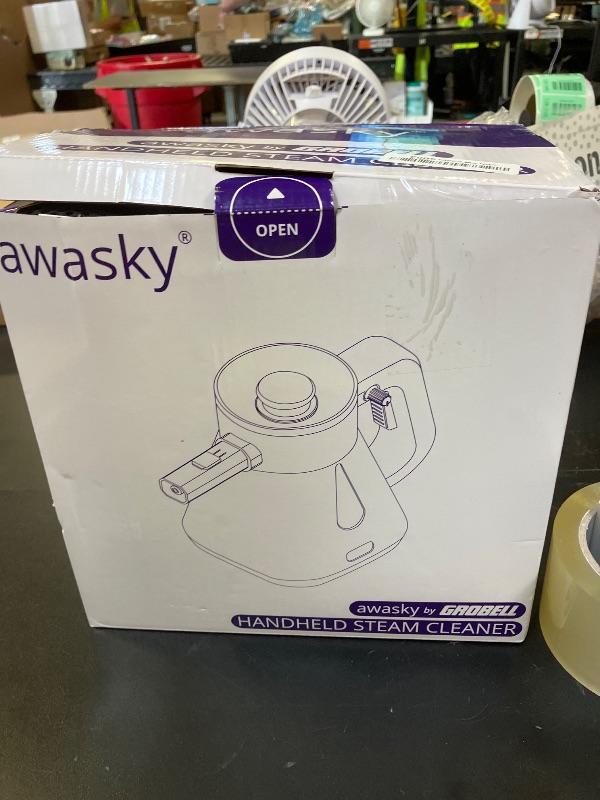 Photo 1 of awasky Steam Cleaner Handheld: 1200W Fast 10-Sec Heat-Up-750mL (25oz) Tank-No Cooling-Refill Anytime-Lockable Steam Trigger-14-Piece Kit Hand Held Steamer for Home Car Grout Tile Cleaning Grey