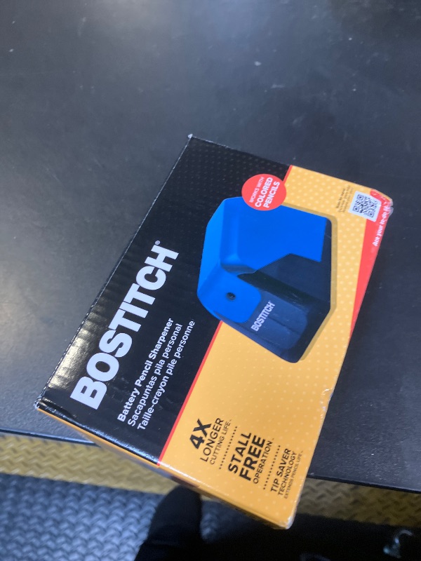 Photo 1 of Bostitch Office Battery Pencil Sharpener, 4X Longer Cutter Life, Tip Saver Technology, Blue