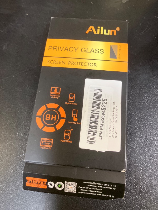 Photo 1 of Ailun Privacy Screen Protector for iPhone 16 / iPhone 15 / iPhone 15 Pro [6.1 Inch] 3 Pack Anti Spy Private Tempered Glass Anti-Scratch Case Friendly [3 Pack][Not for iPhone 16 Pro 6.3 inch]