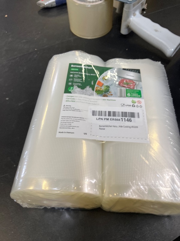 Photo 1 of Bonsenkitchen Vacuum Sealer Bags, 8" x 50' Rolls 2 pack for Food Storage Saver, Bpa Free, Heavy Duty, Commercial Grade Textured Food Roll, Customized Size Bag for Sous Vide Cooking,VB3209