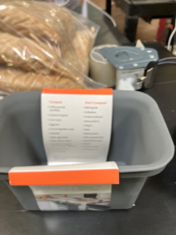 Photo 1 of Full Circle Scrap Happy, Food Scrap Collector and Freezer Compost Bin - Hanging Kitchen Countertop Bin for Fruit and Vegetable Waste, Fits in Freezers, Slate