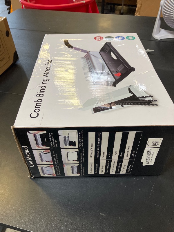 Photo 1 of MAKEASY Binding Machine, 21-Hole, 450 Sheets, Comb Binding Machines with 1 Box Comb Bindings Spines, Comb Binder for Letter Size, A4, A5 Paper