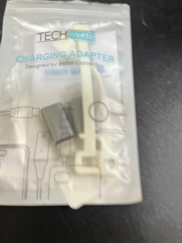 Photo 1 of TechMatte Female USB C to Male Lightning Adapter 2 Pack 2.2A Charging Data Transfer, Compatible with iPhone 14, 13, 12, 11 Xs iPad iPod AirPods, Not for Audio Headphones/OTG Firewire Anti-Lost, Grey