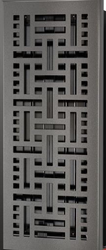 Photo 1 of Home Intuition Basketweave Floor Vent Covers 4X14 Inch Floor Register with Mesh Cover Trap Heat and Air Walkable Metal Floor Vent for HVAC Duct, Dark Grey