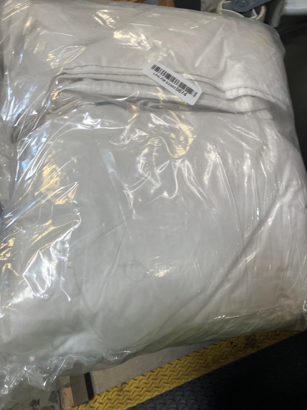 Photo 1 of BPC Lightweight Organic Feather Down Comforter Queen Size, Hotel Luxury Duvet Insert with 100% Cotton Cover and Puffy Feather Down Filling, for Warm Weather/Hot Sleepers, Ivory White, 90x90 Inches