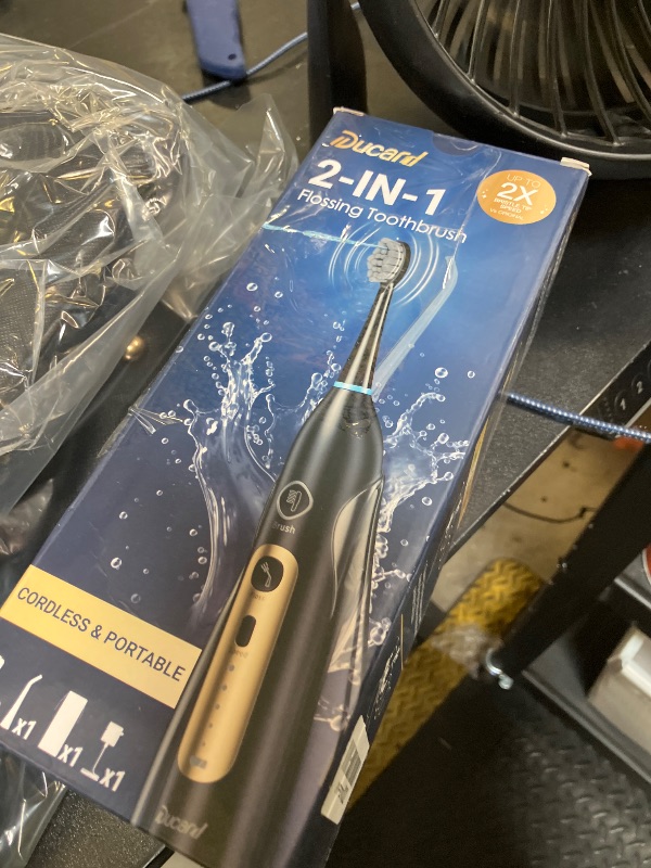 Photo 1 of Ducard 3-in-1 Electric Toothbrush with Water Flosser: Portable flossing Toothbrush Combo for Adults, Cordless Travel Design, 3 Brush Modes & 5 Floss Speeds, Deep Cleaning for Braces/Sensitive Gums