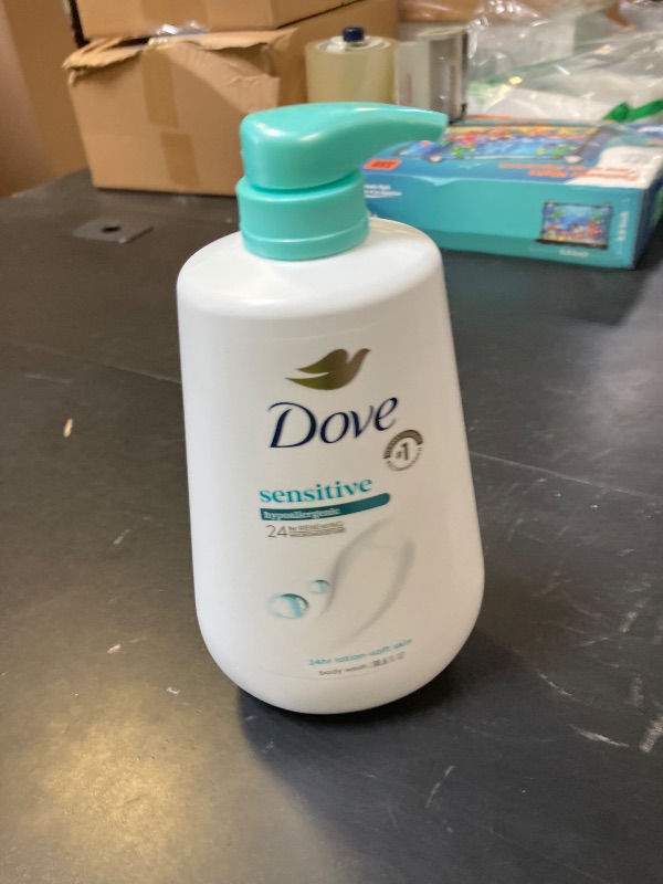 Photo 1 of Dove Body Wash with Pump Sensitive Skin For 24hr Lotion-Soft Skin Moisturizing Skin Cleanser Gentle Hypoallergenic Formula with No Sulfates No Parabens 30.6 oz