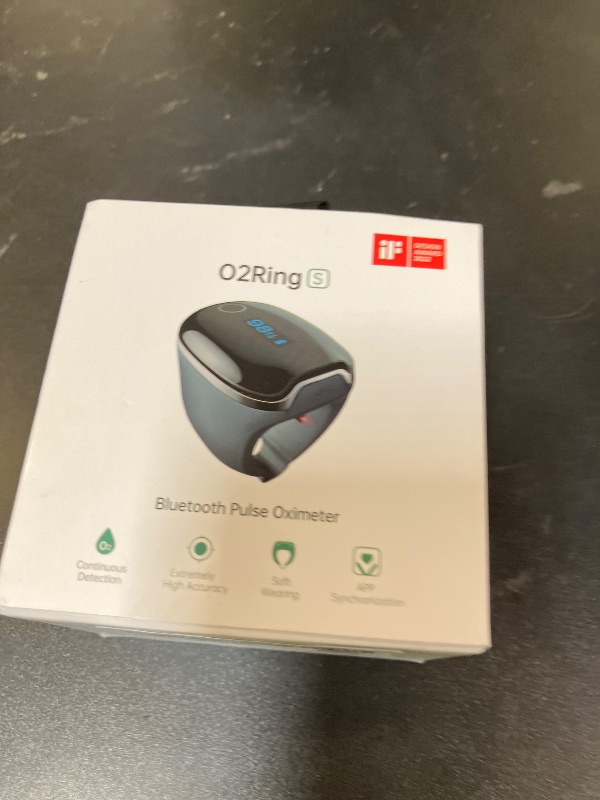 Photo 1 of Wellue O2Ring-S Oxygen Monitor with Vibration Reminder, Bluetooth Pulse Oximeter Tracks SPO2 and Pulse Rate, 24 hrs Battery Life, 4*10 Hours Built-in Memory, Rechargeable Pulse Ox with Free PC & APP