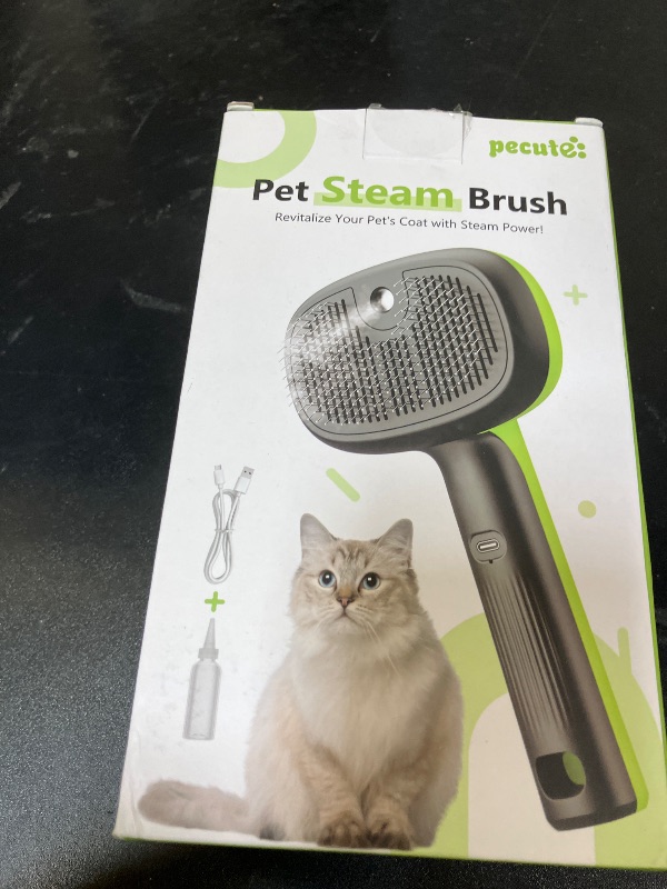 Photo 1 of Pecute Cat Steam Brush, Self-Cleaning Steam Cat Brush with 2 Water Spray Modes, Large Capacity Tank, Steaming Renu Dog Brush for Shedding Massaging Grooming, Cool Mist Only