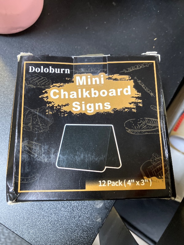 Photo 1 of 12 Pack 4"x3"Mini Chalkboard Signs for Chalk Sign for Food - Party - Buffet - Table Sign Chalkboard - Wedding - Bakery - Small