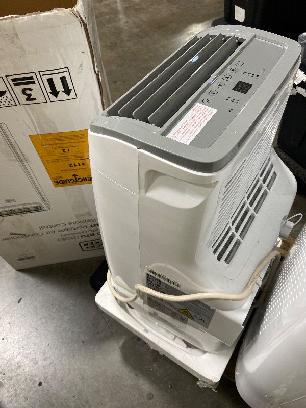 Photo 1 of BLACK+DECKER Portable Air Conditioner, 12,000 BTU (8,000 BTU SACC) for Rooms up to 550 Sq. Ft., Portable AC with Follow Me Remote Control and Window Kit, BPACT12WT, White