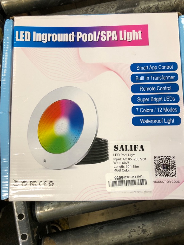 Photo 1 of Pool Lights for Inground Pool, 60W 10 Inch LED Inground Pool Light with Controller, Remote and APP Control for Wet Niche, Color Changing Underwater Swimming Pool Lights with 50 Foot Cord