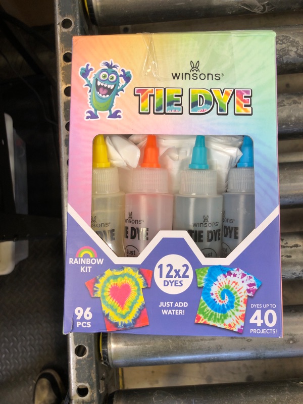 Photo 1 of 12 Colors Tie Dye Kit, Tie Dye Set for Kids, Pre-Filled Tye Dye Bottles, Non Toxic Permanent Fabric Dye Art Set, Easy DIY Fabric Art - Create Fun
