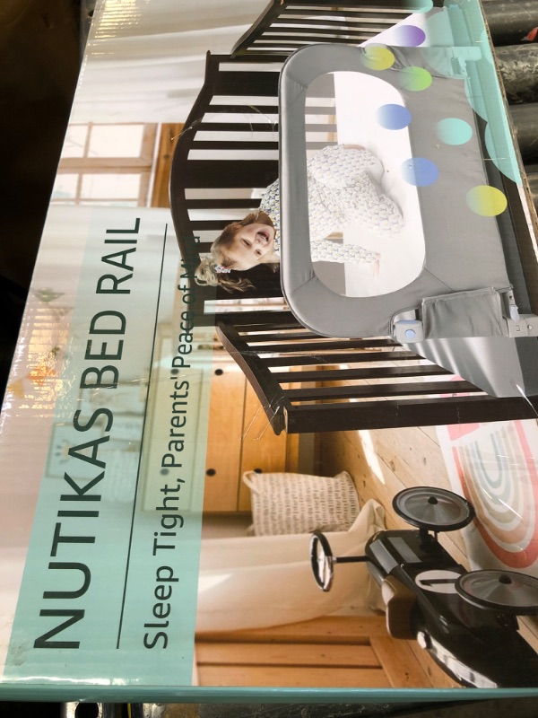 Photo 1 of NUTIKAS Baby Bed Rail Guard for Toddlers - 35.1" Toddler Bed Side Rails for Crib, Twin, Full, Queen Bunk Size Bed Swing Down Bedrail Extral Tall Child Safety Side Railing Guards for Kids