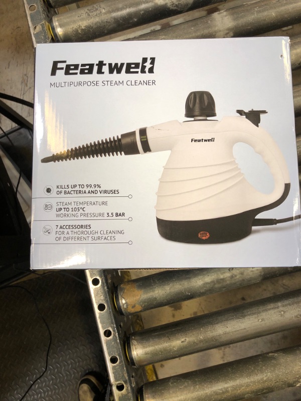 Photo 1 of Featwell Handheld Steam Cleaner, Pressurized Portable Multi-Surface Steam Cleaner with 12 pcs Accessories, Multi-Purpose Portable Steamer for Cleaning Dirt, Grease, Tile, Floor, Couch, Car
