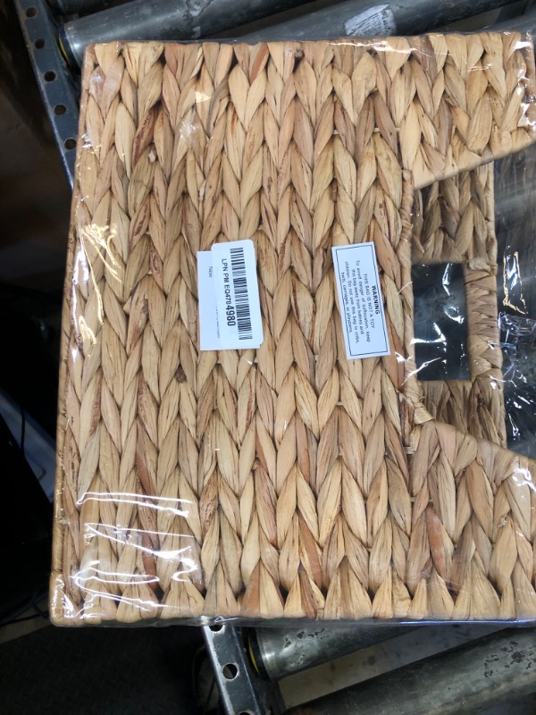 Photo 1 of CHI AN HOME Wicker Magazine Basket, Handwoven Water Hyacinth Storage Bin & Organizer for Files, Books, Newspapers, Documents, Decorative Storage Bin with Handle for Office, Living Room, Dorm, Bathroom