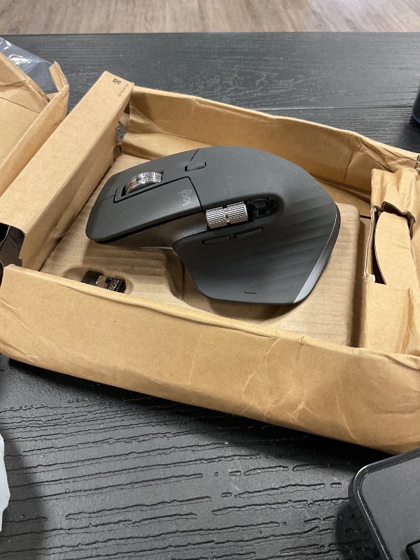 Photo 3 of Logitech MX Master 3S Wireless Mouse Standard Edition with Logi Bolt USB Receiver, Ultra-fast Scrolling, Ergo, 8K DPI, Track on Glass, Quiet Clicks, USB-C, Bluetooth, Windows, Linux, Chrome - Graphite