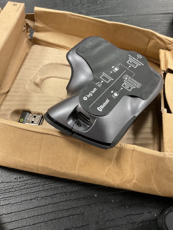 Photo 4 of Logitech MX Master 3S Wireless Mouse Standard Edition with Logi Bolt USB Receiver, Ultra-fast Scrolling, Ergo, 8K DPI, Track on Glass, Quiet Clicks, USB-C, Bluetooth, Windows, Linux, Chrome - Graphite