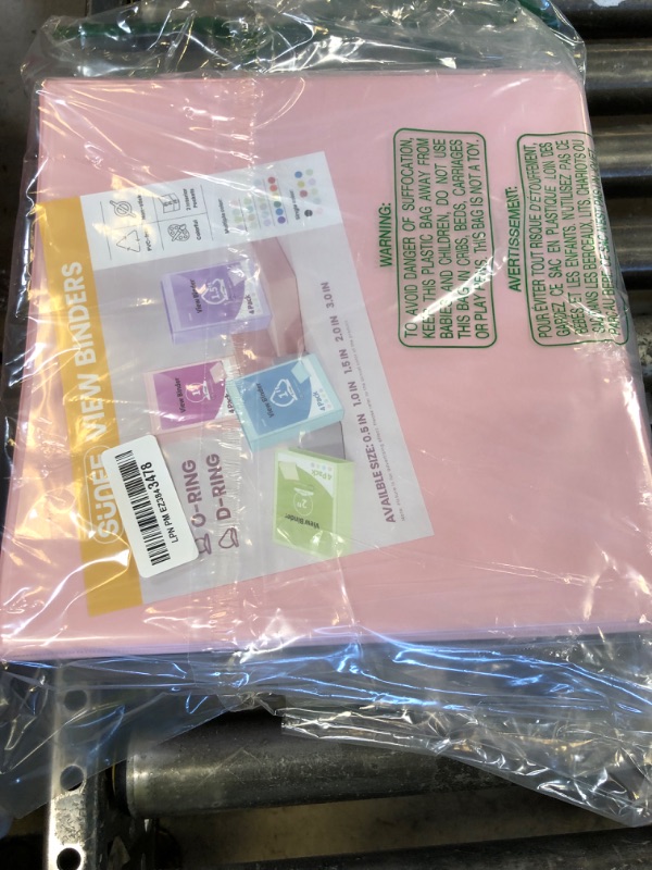 Photo 1 of SUNEE 3 Ring Binder 3 Inch 2 Pack, Clear View Binder Three Ring PVC-Free (Fit 8.5x11 Inches) for School or Office Supplies, Pink