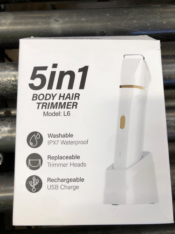 Photo 1 of HOHOLE 5-in-1 Bikini Trimmer for Women, IPX7 Waterproof Electric Razors Shaver, Cordless Body Hair Trimmer, Facial & Pubic Hair Removal, Ceramic Blade (White)