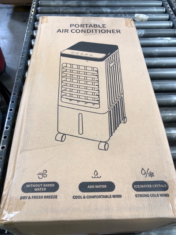 Photo 1 of Swamp Cooler, Evaporative Air Cooler with 3 Gal Water Tank, Swamp Cooler Air Conditioner with 4 Ice Packs, 3 Speeds, 120° Oscillation, Portable Air Conditioners Alternative for Room Home Office Pets