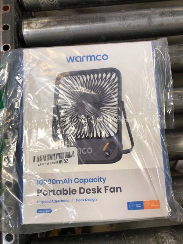Photo 1 of Warmco 10000mAh Portable Travel Fan 7-inch, [10-24H Runtime] Ultra-thin Digital Display Small Desk Battery Operated Fan for Camping, Office, Bedroom, Cruise Essentials 2025
