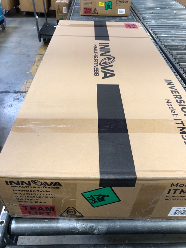 Photo 1 of Sealed INNOVA HEALTH AND FITNESS ITM5900 Advanced Heat and Massage Inversion Table, Gray/Black
