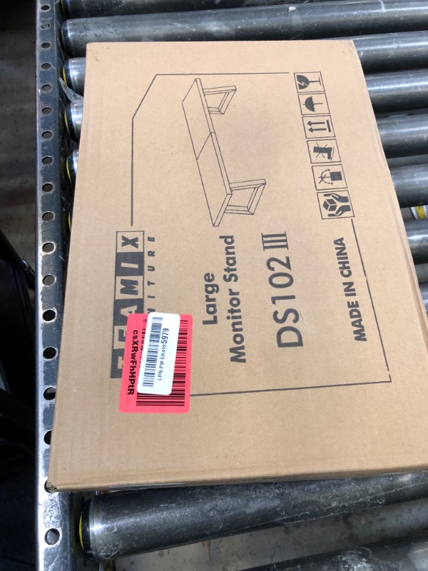 Photo 1 of TEAMIX 31.5 inch Dual Monitor Riser, Long Black Monitor Stand Riser Wide TV Stand Riser Monitor Stand for 2 Monitors Wood & Steel Desktop Riser Desk Organization Home Office