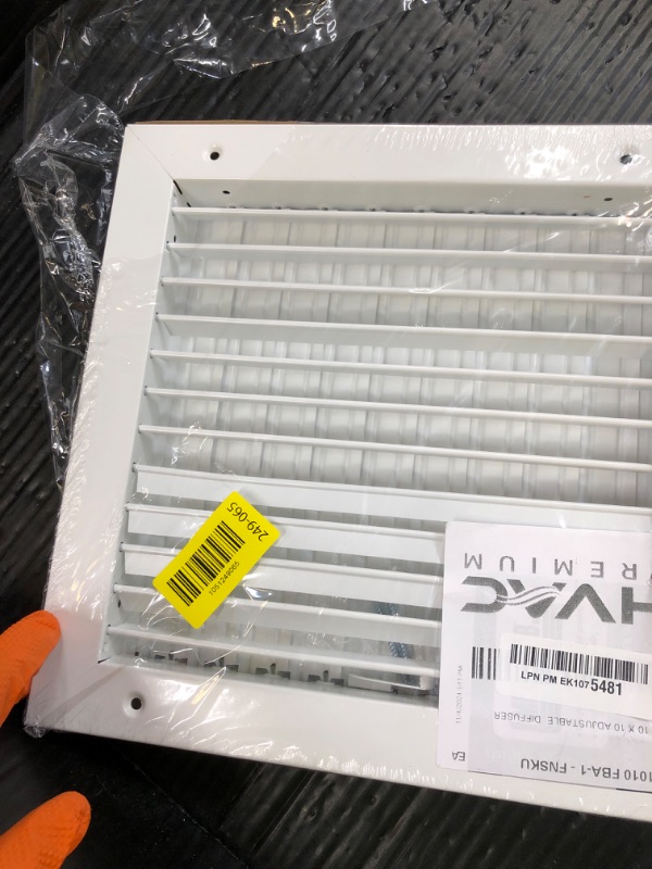 Photo 1 of 10"w X 10"h Adjustable AIR Supply Diffuser - HVAC Vent Cover Sidewall or Ceiling - Grille Register - High Airflow - White [Outer Dimensions: 11.75"w X 11.75"h]