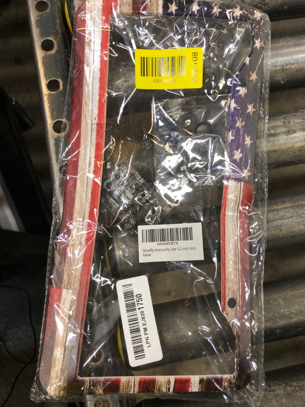 Photo 1 of Smooffly America Flag Painted on Old Wood License Plate Frame for Car Decorative Accessories Rustproof License Plate with Screws for Standard Us Canada License Plate Holder 12.2 x 6.3 Inch