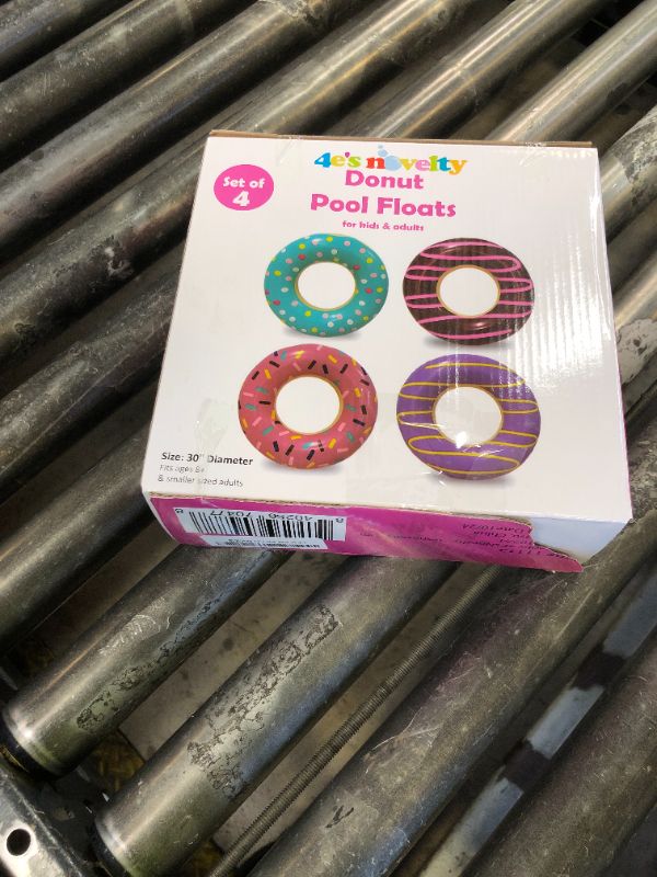 Photo 1 of 4E's Novelty 4 Pack Donut Pool Floats for Kids & Adults 30" Swim Rings Tubes Floaties for Swimming Pool, Donut Inflatable for Party Decorations Beach Toy, Floating Blow Up Floaties Water Floaty Lake