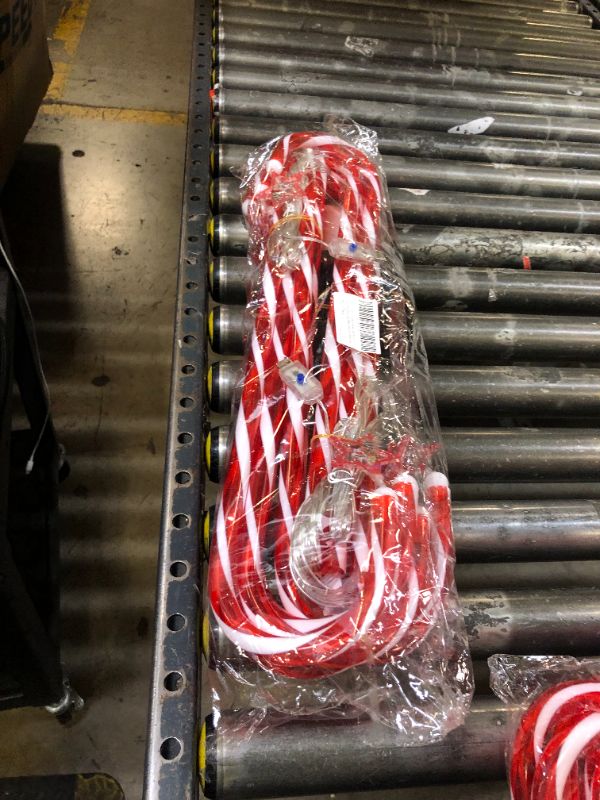 Photo 1 of Candy Cane Lights with Red Star and Snowman, Outdoor Christmas Decoration Pathway Lights,8 Modes - Powered by USB Port (Non-Solar) for Holiday Party Garden Lawn Yard Decor, 21" Total Height, 12 Pack