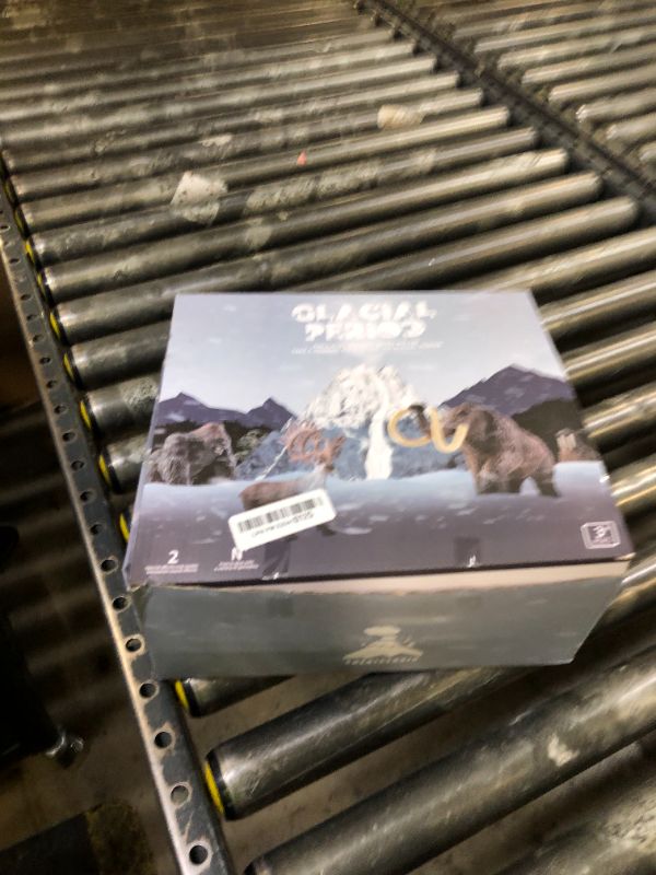 Photo 1 of Prehistoric Animal Toys for Kids 3-5, Safari Animals Figurines and Snowy Volcano Toy Set with /Realistic Mammoth, Lion and Gorilla. Educational Gift 4-9.Gift for Toddlers Boys & Girls