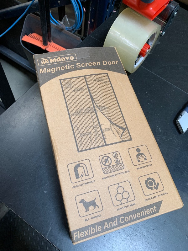 Photo 1 of Mesh Screen with Magnetic Closure-Keeps Bugs Out Let Breeze in, Heavy Duty - Pet and Kid Friendly, Works with Front, Sliding Doors (38 x 82 Inch)