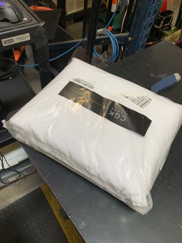 Photo 1 of CGK Linens King 6 Piece Sheet Set - Cooling Sheets for Hot Sleepers - Hotel Luxury Bedding Set with 8-16 Inch Deep Pockets - 1 Flat & 1 Fitted & 4 Pillowcases - Soft, Easy Care & Wrinkle Free - White