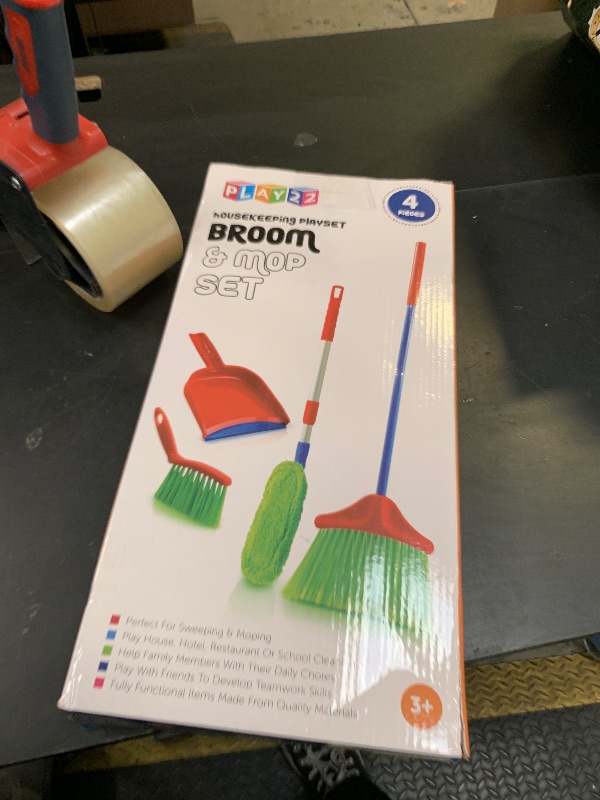 Photo 1 of Play22 Kids Cleaning Set 4 Piece - Toy Cleaning Set Includes Broom, Mop, Brush, Dust Pan - Toy Kitchen Toddler Set is A Great Toy Gift for Boys & Girls