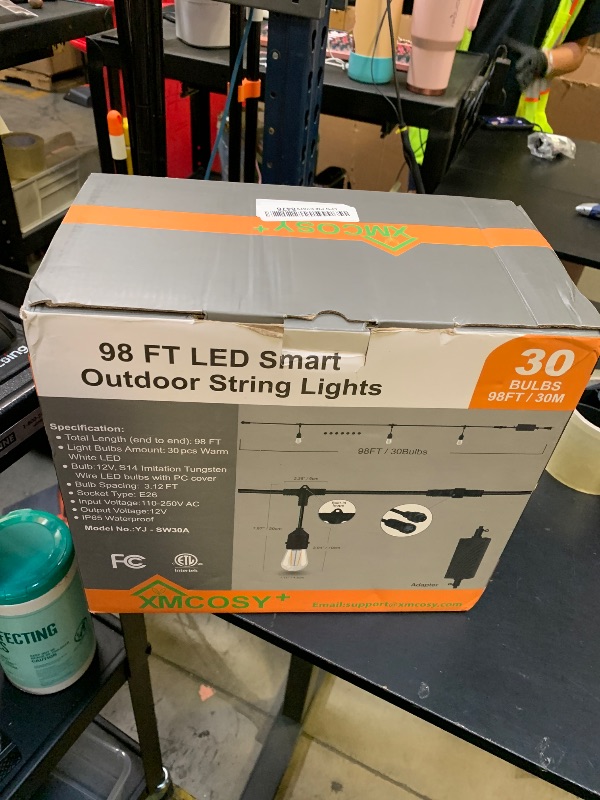 Photo 1 of XMCOSY+ Smart Outdoor String Lights, 98Ft LED Patio Lights Waterproof IP65, App Control, Compatible with Alexa, Dimmable Edison Bulbs Outdoor Light for Yard Porch Bistro Outside