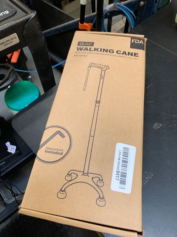 Photo 1 of KINGGEAR F1 Walking Stick, Walking Cane for Women & Men, Self Standing Walkers for Seniors with Wrist Strap, Lightweight & Sturdy Offset EVA Handle and Large Quad Base