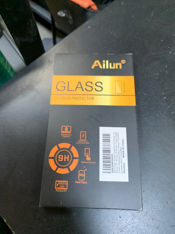 Photo 1 of Ailun Screen Protector for iPhone 16 / iPhone 15 / iPhone 15 Pro [6.1 Inch] Display 3 Pack Tempered Glass, Dynamic Island Compatible, Case Friendly [Not for iPhone 16 Pro 6.3 Inch].
