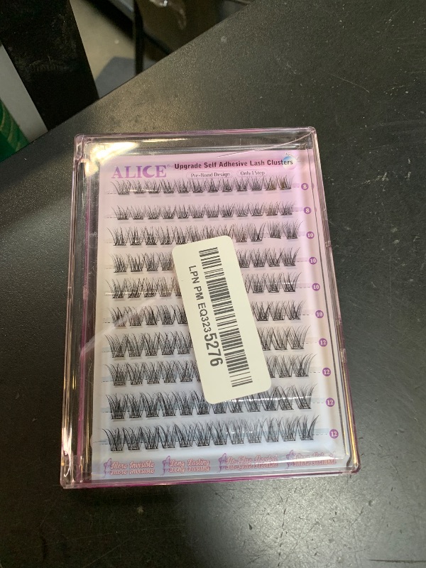 Photo 1 of Self Adhesive Eyelashes Reusable Natural Self Adhesive Lash Clusters Wispy Press on Lashes Pre-Glue 8-12mm 120pcs C Curl DIY Eyelash Extensions Kit No Glue Needed by ALICE
