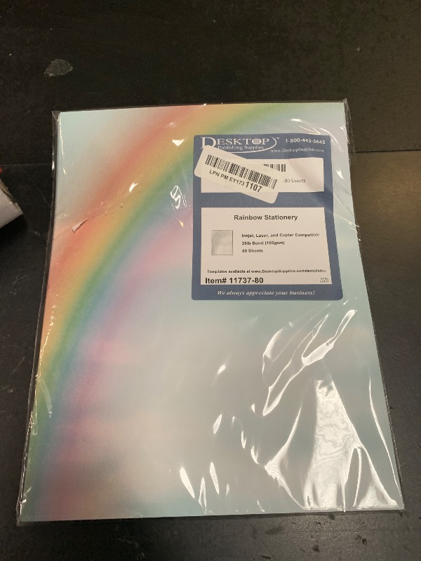 Photo 1 of Rainbow Stationery Paper - 80 Sheets