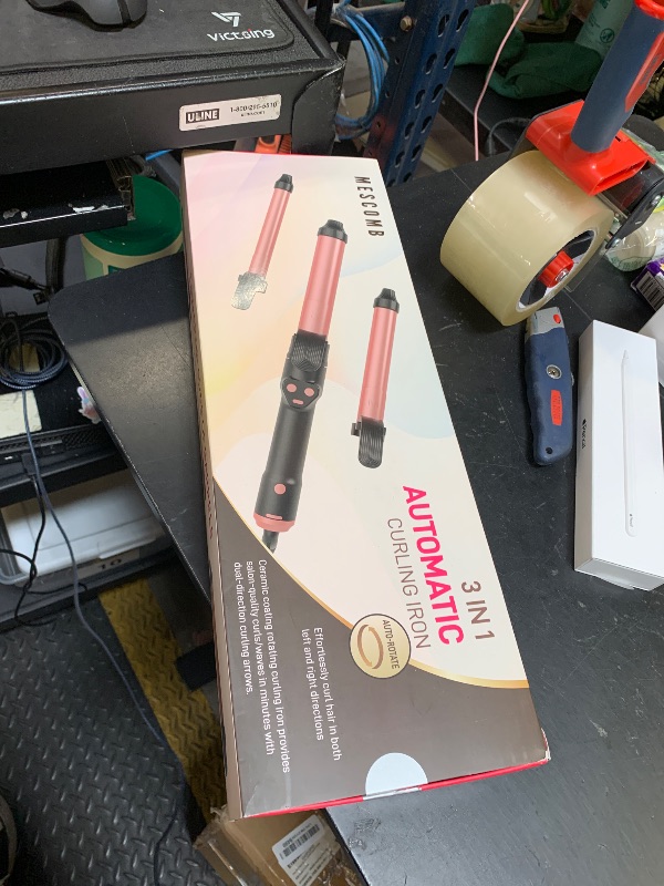 Photo 1 of Dual Voltage Automatic Rotating Curling Iron - Meet Mutiple Curl Need, Curling Wand for All Hair Type, Home or Salon, Beginner or Stylist, Lasting All Day, No Heat Damage, 100-110V/220-240V for Travel