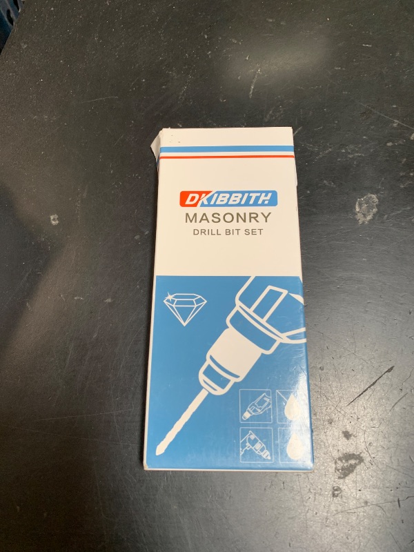 Photo 1 of 10-Piece Masonry Drill Bit Set for Concrete Tile Glass Ceramic Brick,1/8 to 1/2 Inch Drilling Bits with Triangle Handle,Tungsten Steel Alloy Tip.?Black?