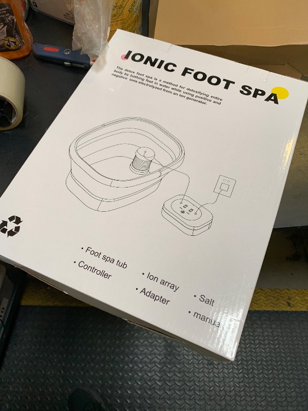 Photo 1 of Ionic Foot Bath Detox Machine, Ionic Foot Spa to Remove Toxins with 2 Arrays, 80 Disposable Foot Bath Liners, Detoxification Sea Salt, Folding Bathtub, Gift for Women & Men
