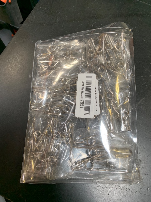 Photo 1 of 40 Pack Stainless Steel Small Clothes Pins Durable Clothes Pegs Multi-Purpose Metal Wire Utility Clips for Laundry Home Kitchen Outdoor Travel Office